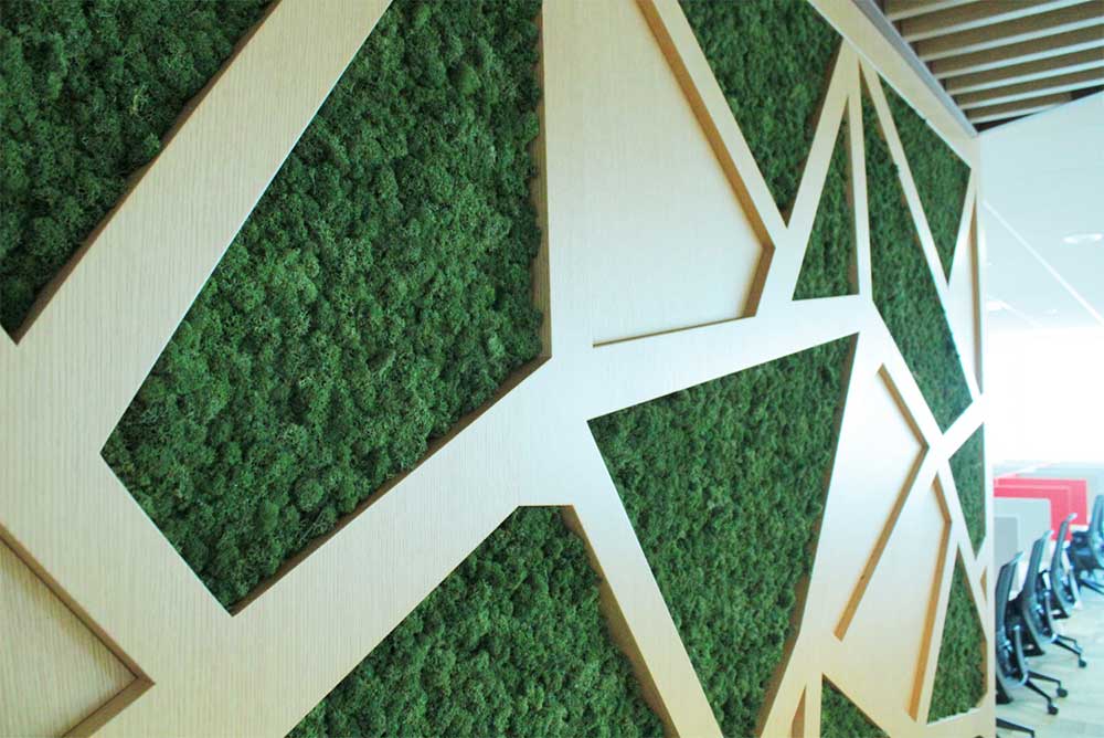 Scandia Moss Project 01 | Google Korea Moss Art Wall Construction, a wall containing nature Cork panel and Custom made