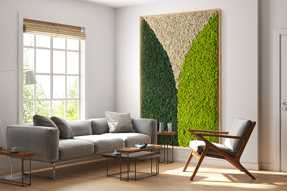 Scandia Moss products | Design Frame | Grand Garden | A new paradigm in wall decoration interior.Create happiness with a Scandia moss plant frameScandia moss, an air purifying plant on the living room wall in my house