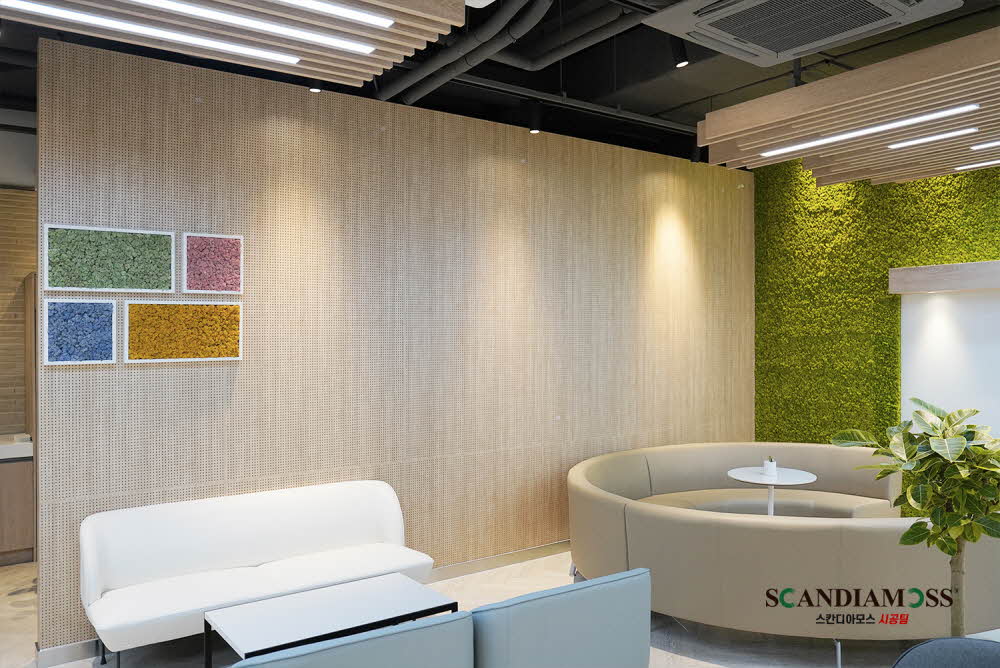 Scandia Moss Project 02 | Scandia Moss, a green interior plant wall that requires no maintenance - Korea Institute of Energy Research custom panel and indoor interior
