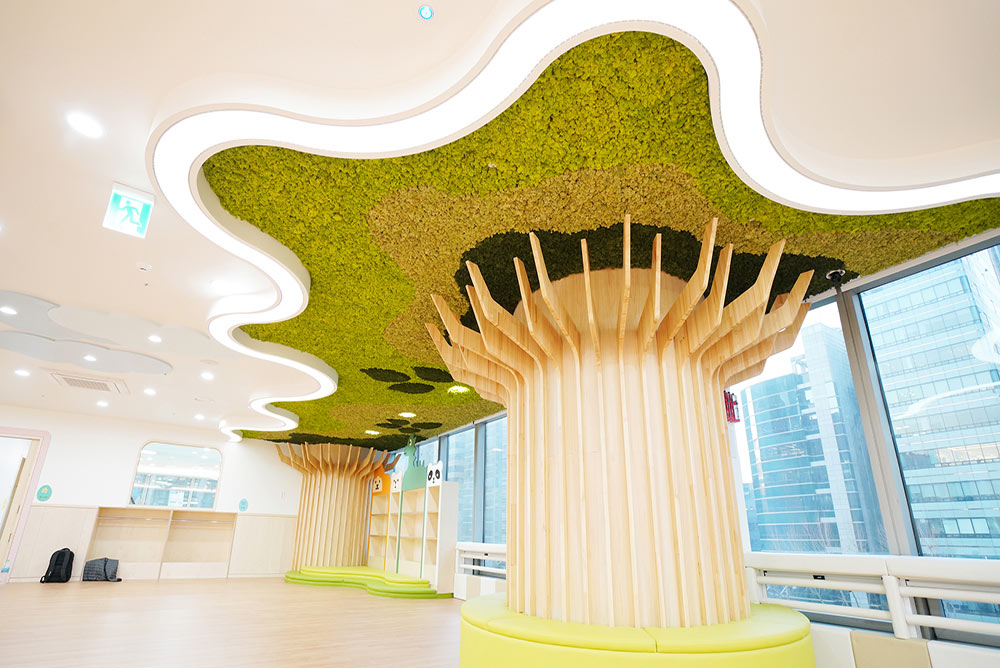 Scandia Moss wall greening design and construction - POSCO Daycare Center