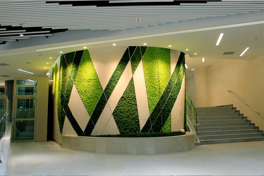 Indoor wall greening natural moss Scandiamoss Wall - Jamsil Station Lotte World Mall Underground Plaza