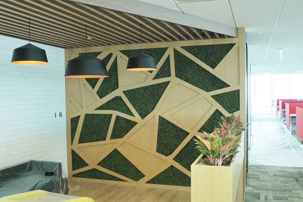 Scandia Moss Project 02 | Google Korea Moss Art Wall Construction, a wall containing nature Cork panel and Custom made