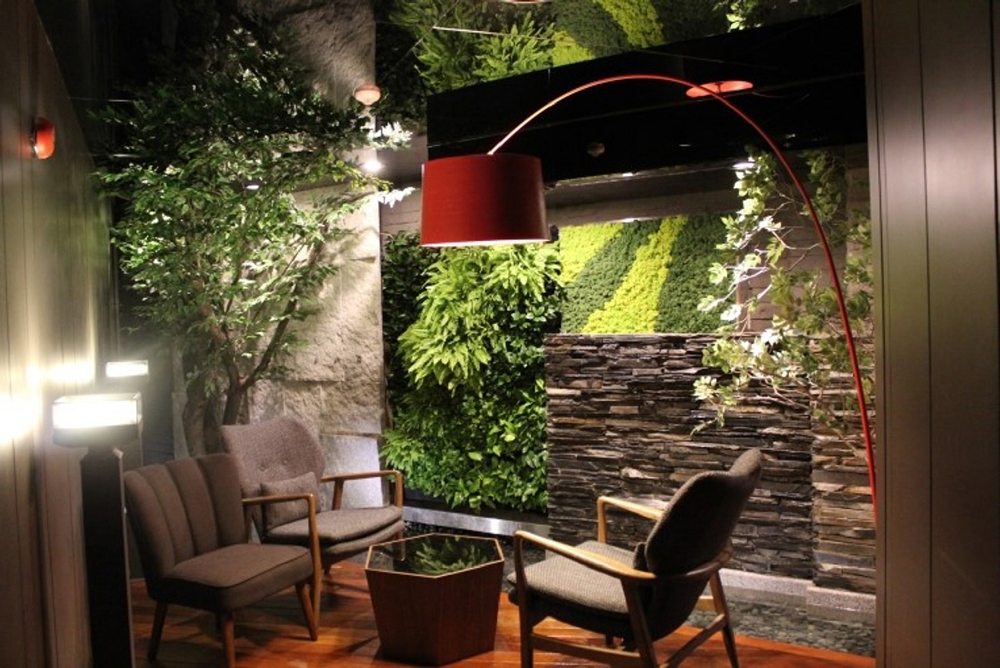 Air purifying plant Scandia moss wall greening moss custom construction - Busan's No. 1 restaurant for eating out
