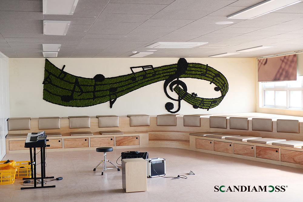스칸디아모스 프로젝트 01 | 안전함이 중요한 학교 스칸디아모스월 시공-부산혜화여자고등학교 음악실 커스텀 패널 및 조형물 디자인